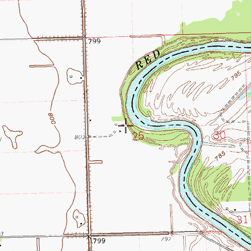 Topographic Map of Acton (historical), ND