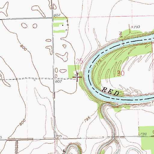 Topographic Map of Saint Andrews (historical), ND