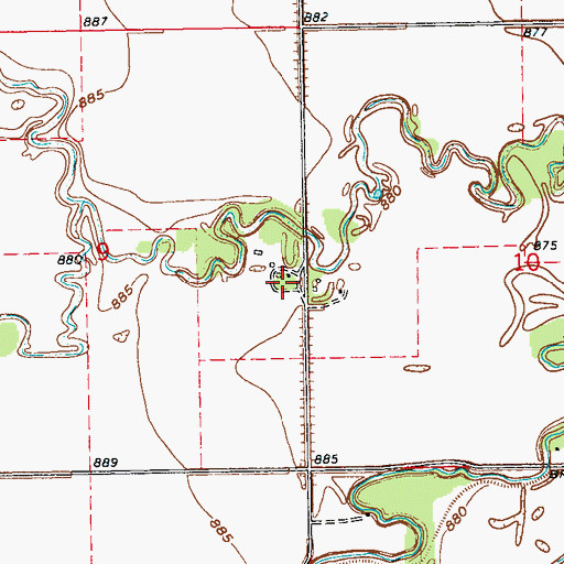 Topographic Map of Perry (historical), ND