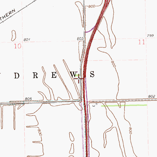 Topographic Map of Saint Andrews Town Hall, ND