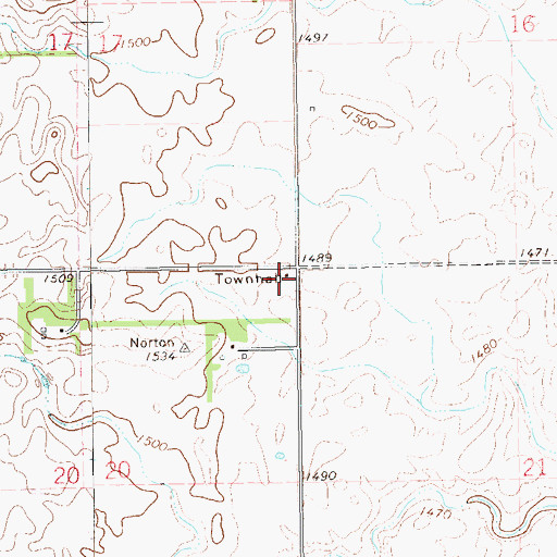 Topographic Map of Norton Town Hall, ND