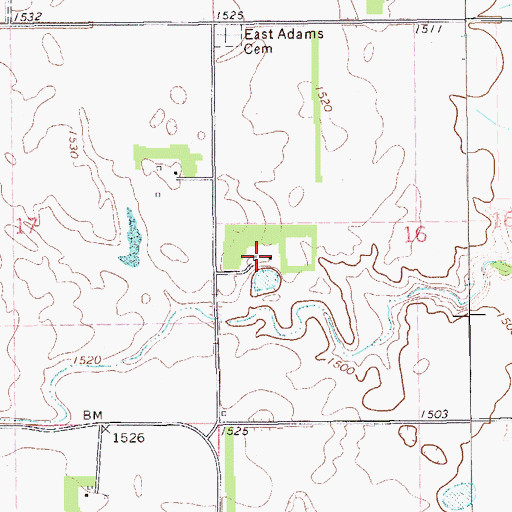 Topographic Map of Vesta Town Hall, ND