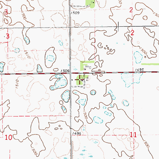 Topographic Map of Ora Town Hall, ND