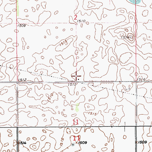 Topographic Map of Dodds Town Hall, ND