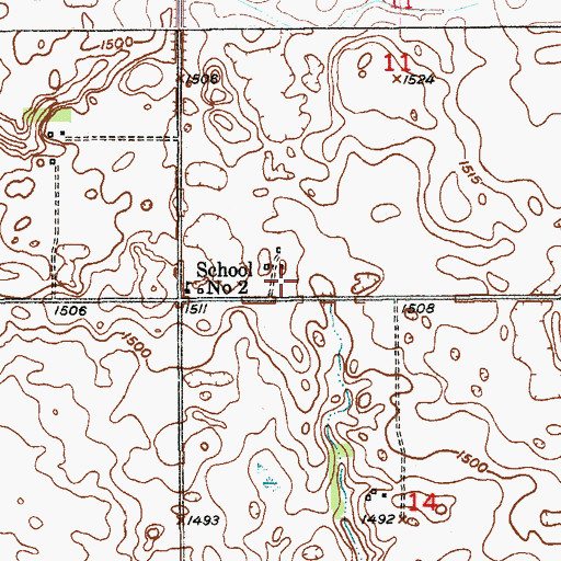Topographic Map of Illinois Town Hall, ND