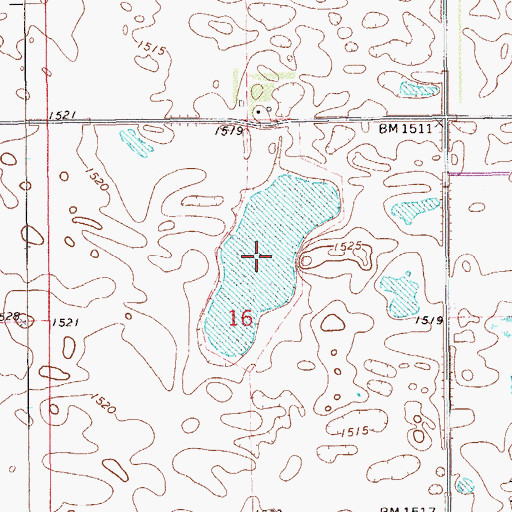 Topographic Map of Fiske Lake, ND