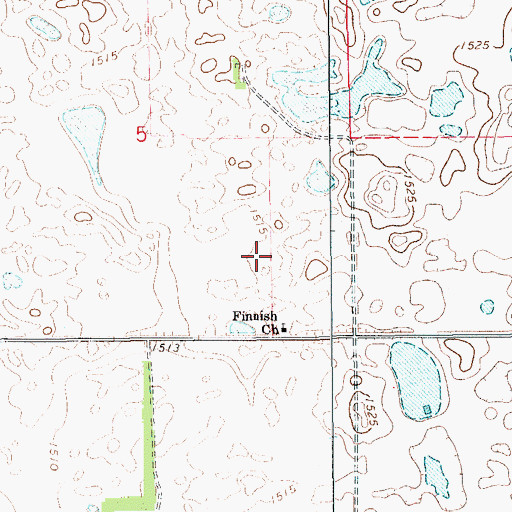 Topographic Map of Enterprise Town Hall, ND