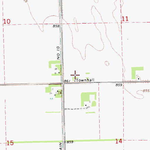 Topographic Map of Americus Town Hall, ND