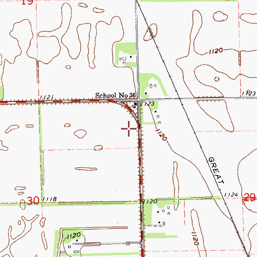 Topographic Map of Avon Town Hall, ND