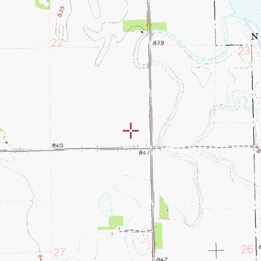 Topographic Map of Lakeville Town Hall, ND