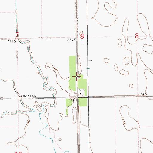 Topographic Map of Agnes Town Hall, ND