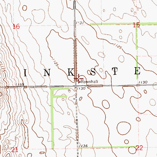 Topographic Map of Inkster Town Hall, ND