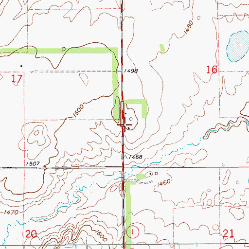 Topographic Map of Willow (historical), ND