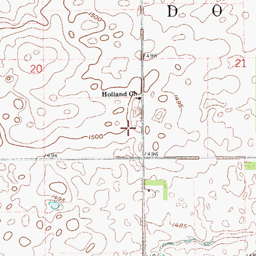 Topographic Map of Dover Town Hall, ND