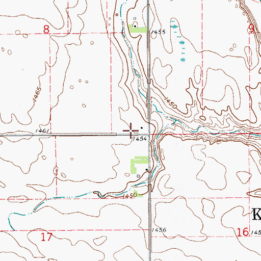 Topographic Map of Kingsley Town Hall, ND
