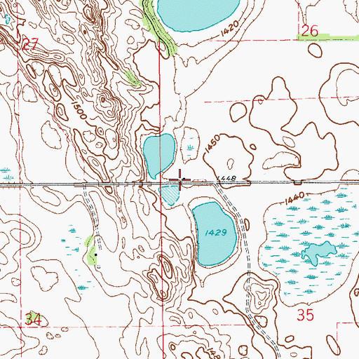 Topographic Map of Addie Town Hall, ND