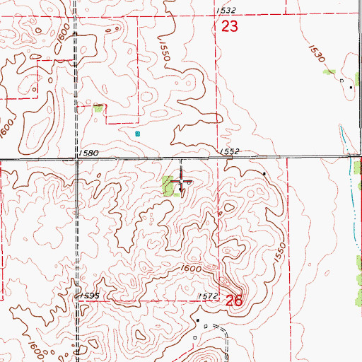 Topographic Map of Rosendal Town Hall, ND
