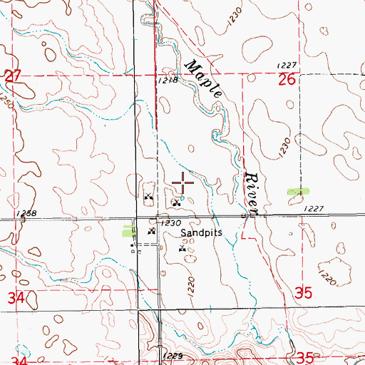 Topographic Map of Bellevyria (historical), ND