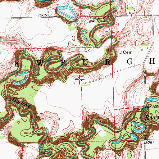 Topographic Map of Newburgh (historical), ND