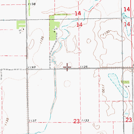 Topographic Map of Hugo Town Hall, ND