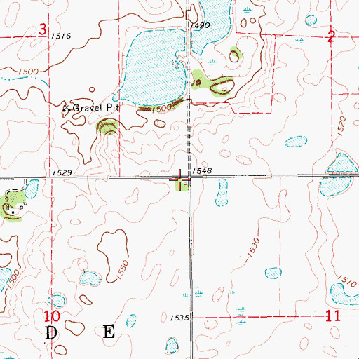 Topographic Map of Riverside Town Hall, ND