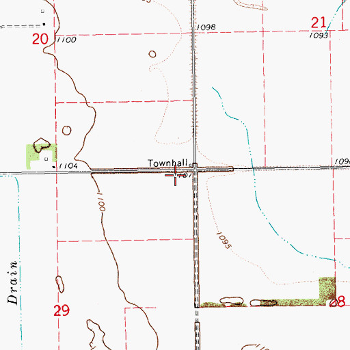 Topographic Map of Primrose Town Hall, ND