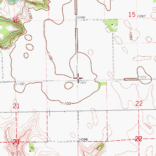 Topographic Map of Newburgh Town Hall, ND