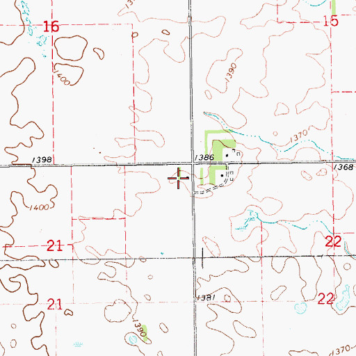 Topographic Map of Westfield Town Hall, ND