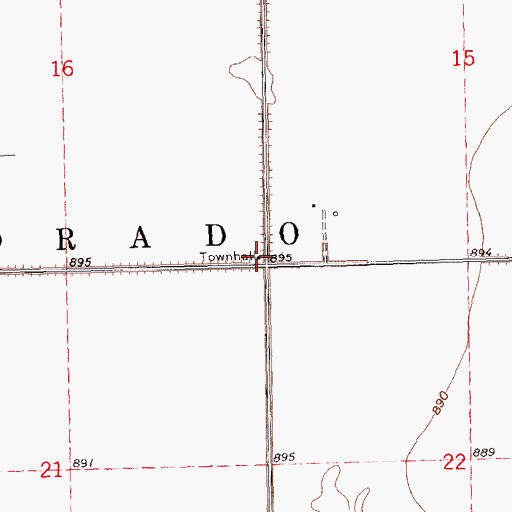 Topographic Map of Eldorado Town Hall, ND