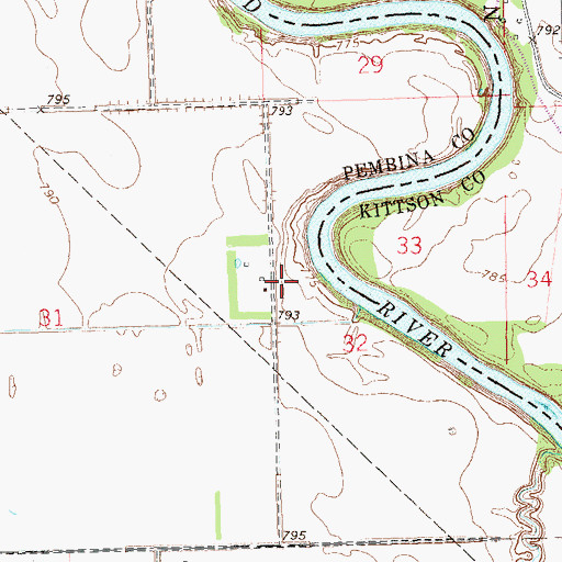 Topographic Map of Bowesmont (historical), ND