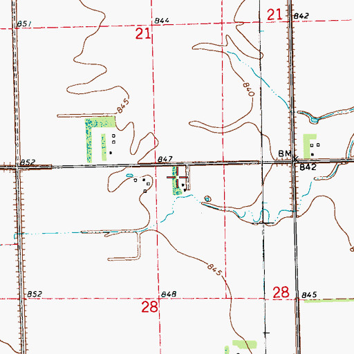 Topographic Map of McConnell (historical), ND