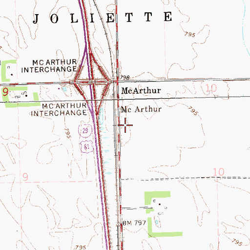 Topographic Map of McArthur Elevator, ND