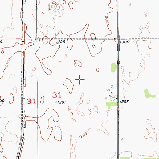 Topographic Map of Tieeville (historical), ND