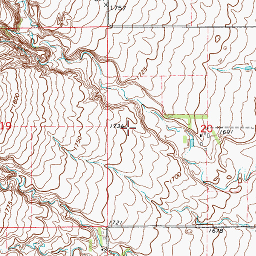 Topographic Map of Spring Hill (historical), ND