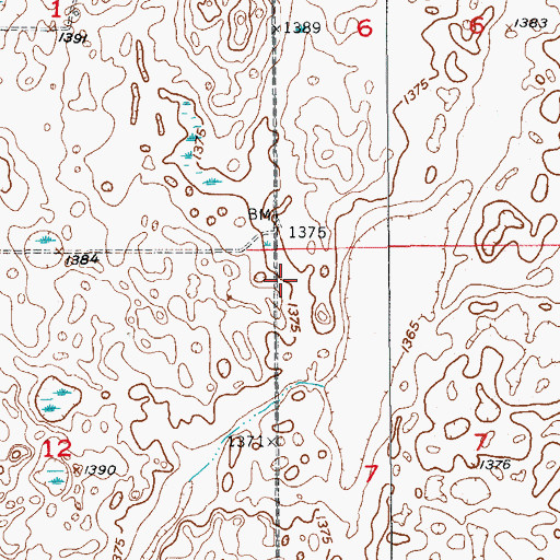 Topographic Map of Hudson (historical), ND