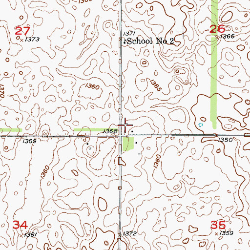Topographic Map of Ada Town Hall, ND