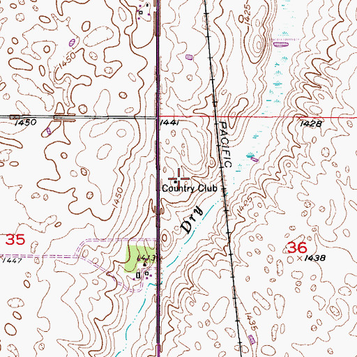 Topographic Map of Ellendale Country Club, ND