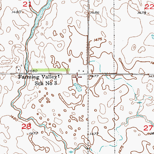 Topographic Map of Elden Town Hall, ND