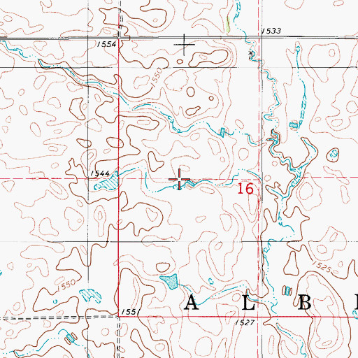 Topographic Map of Lazy Dollar Ranch, ND