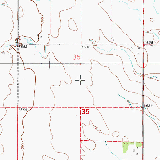 Topographic Map of Rainbow Ranch, ND