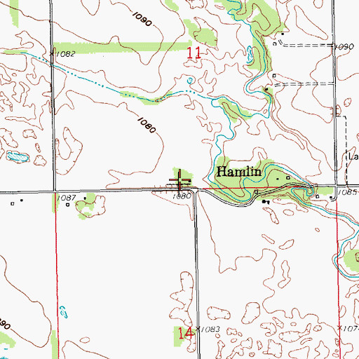 Topographic Map of Herman Town Hall, ND