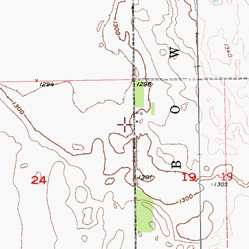 Topographic Map of Harlem Town Hall, ND