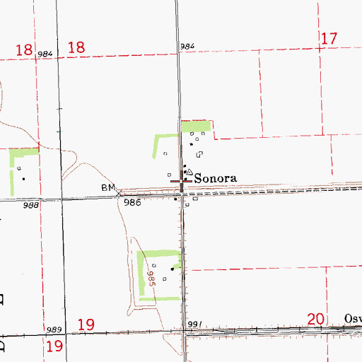 Topographic Map of De Villo Town Hall, ND