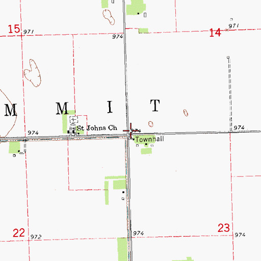 Topographic Map of Summit Town Hall, ND