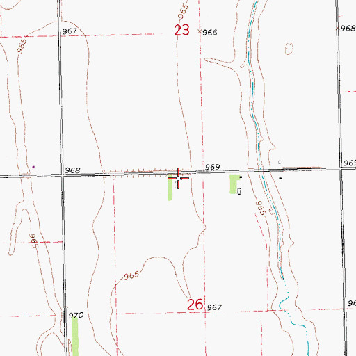 Topographic Map of Mooreton Town Hall, ND