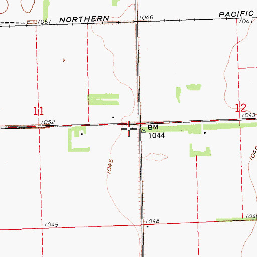 Topographic Map of Danton Town Hall, ND