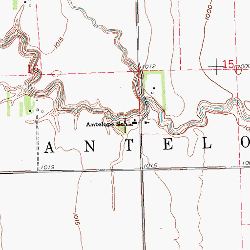 Topographic Map of Antelope Town Hall, ND