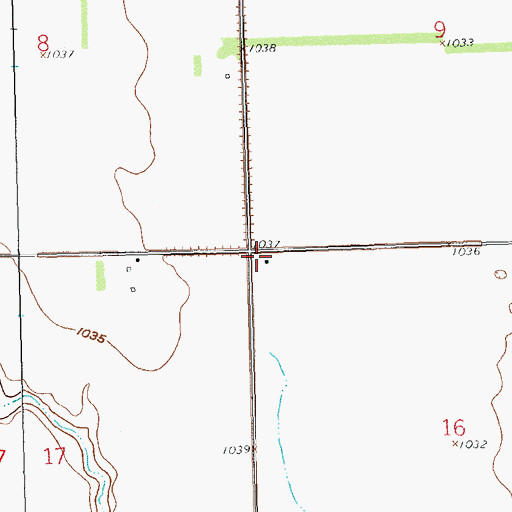Topographic Map of Nansen Town Hall, ND