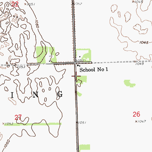 Topographic Map of Viking Town Hall, ND