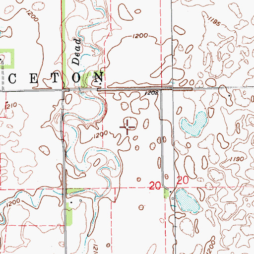 Topographic Map of Aliceton (historical), ND